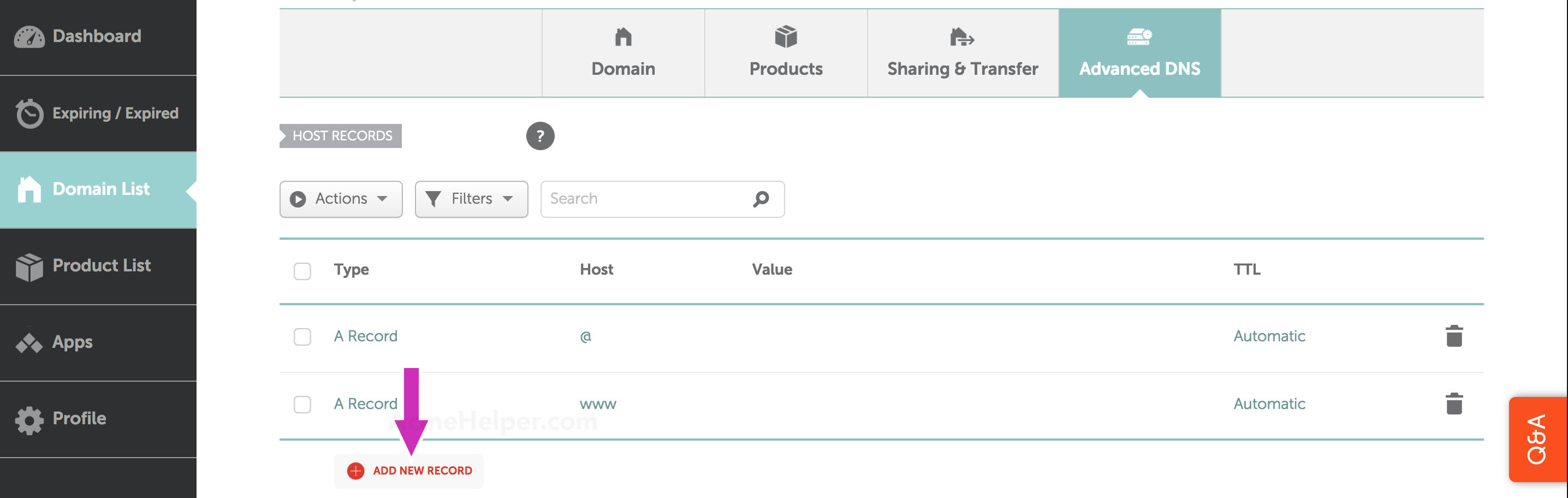 namecheap add new dns record